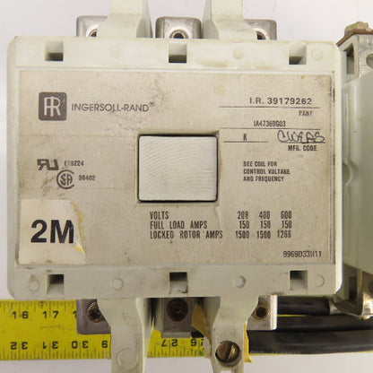 Ingersoll Rand 39179262 Size 4 Reversing Contactor Assembly 600V 150A 120V Coil