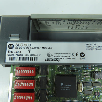 Allen Bradley 1747-ASB Ser A SLC 500 Remote I/O Adapter Module