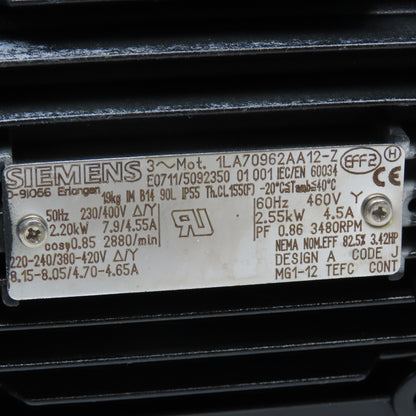 Swedrive AB 91278074 38:1 Ratio 91.5RPM 460V 50/60Hz 2.55kW Gear Motor Tested