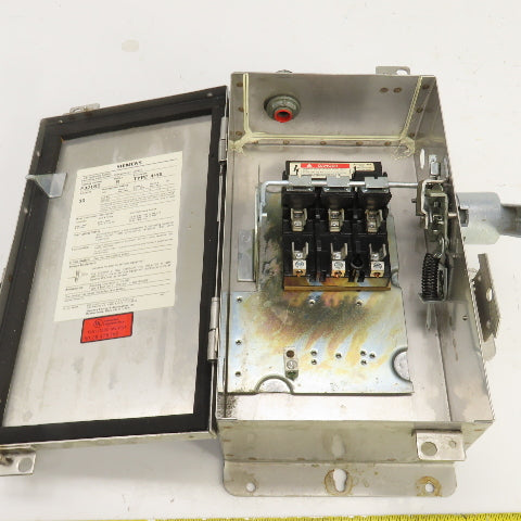Siemens F321SS 30 Amp Stainless Heavy Duty Fusible Safety Disconnect Switch 240V