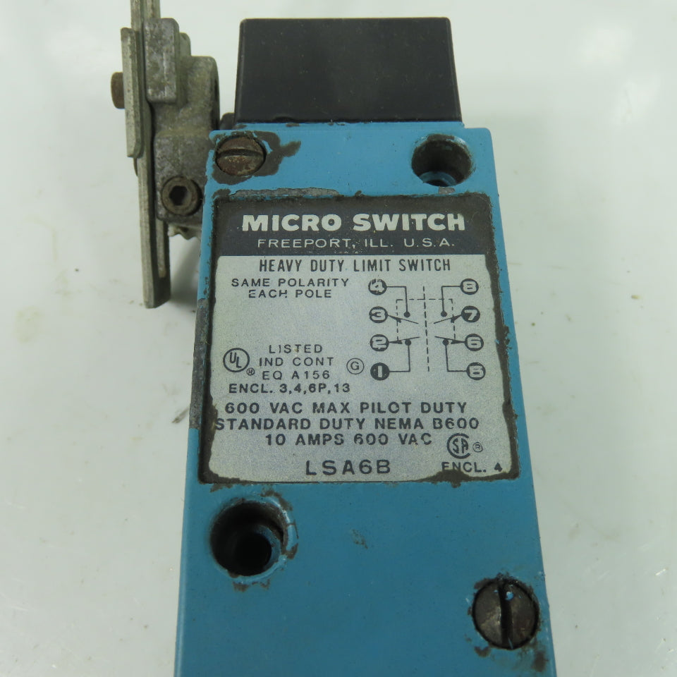 Microswitch LSA6B Heavy Duty Limit Switch Side Rotary 600VAC 10A