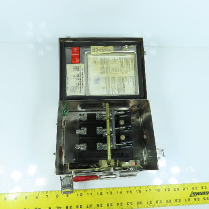 Westinghouse WHFN321 30A Heavy Duty SS Fusible Safety Disconnect Switch 240V 3PH