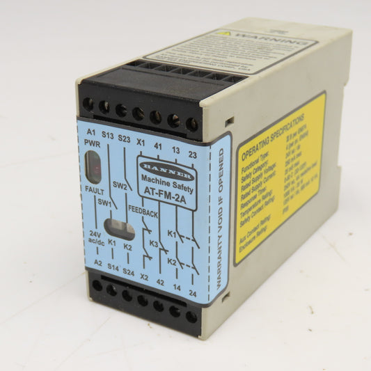 Banner AT-FM-2A 24V AC/DC 2 Channel Safety Relay