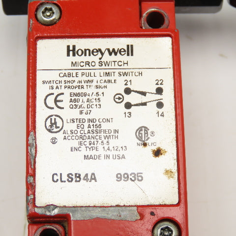 Honeywell CLSB4A 600VAC 300VDC Cable Pull Emergency Stop Switch