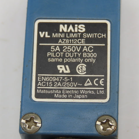 Matsushita AZ8112CE 250V Cam Roller Plunger Mini Limit Switch