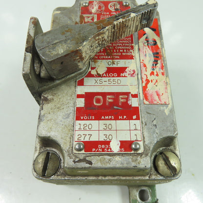 Killark XS-55D 2-Position Tumbler Switch 120/277V 30A For Hazardous Location