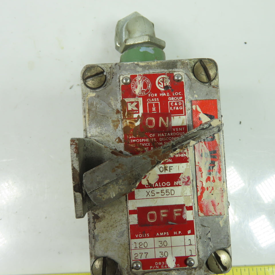 Killark XS-55D 2-Position Tumbler Switch 120/277V 30A For Hazardous Location