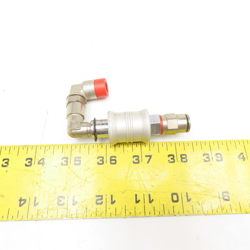 8mm Push To Connect Inline Shut Off Sleeve Valve Swivel Elbow