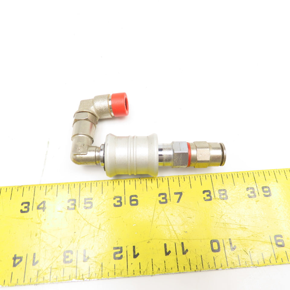 8mm Push To Connect Inline Shut Off Sleeve Valve Swivel Elbow