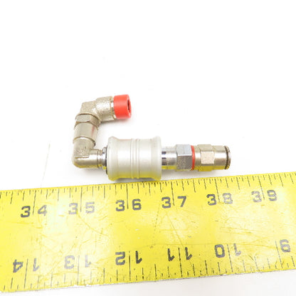 8mm Push To Connect Inline Shut Off Sleeve Valve Swivel Elbow
