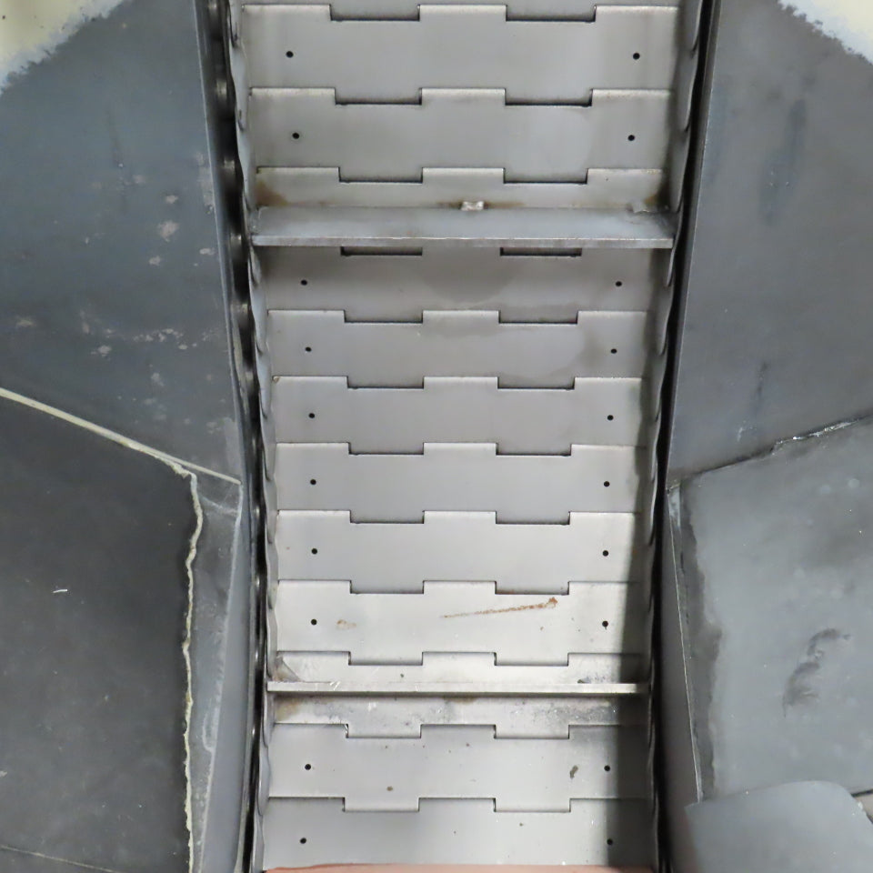 2A S.r.l 9-3/4" x 54" Hopper Feed Discharge Incline Conveyor 1.1-7.1FPM 230/480V