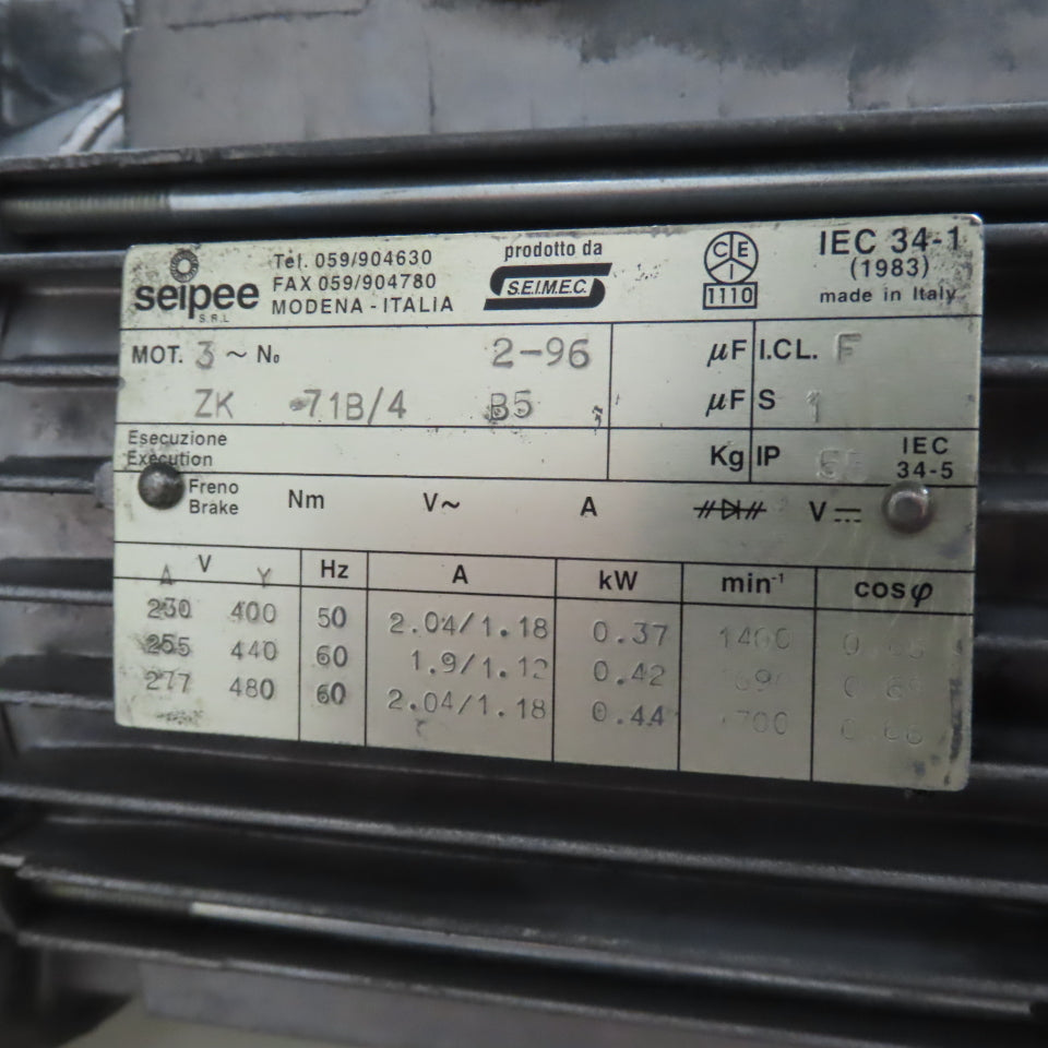2A S.r.l 9-3/4" x 54" Hopper Feed Discharge Incline Conveyor 1.1-7.1FPM 230/480V