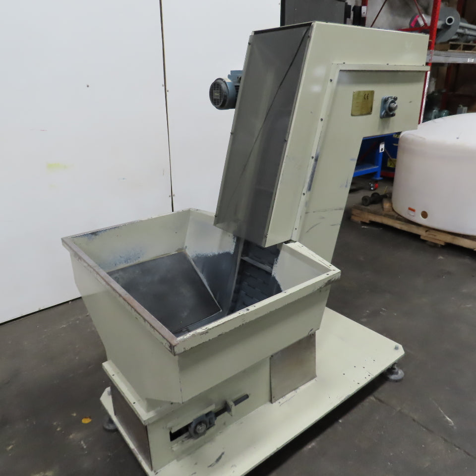 2A S.r.l 9-3/4" x 54" Hopper Feed Discharge Incline Conveyor 1.5-9.5FPM 230/480V