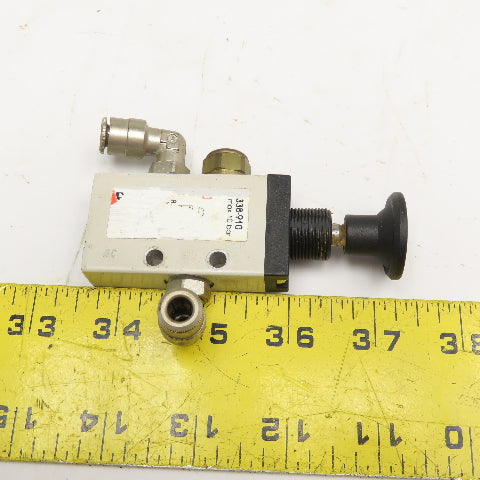 Camozzi 338-910 Manually Actuated Pneumatic Valve G1/8 3/2 Way