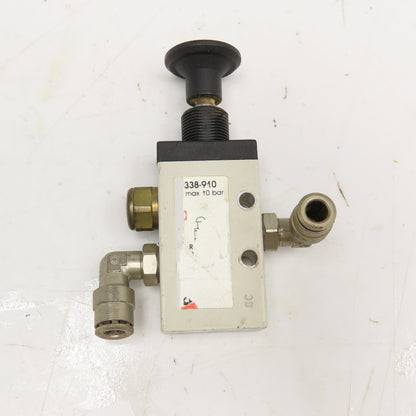 Camozzi 338-910 Manually Actuated Pneumatic Valve G1/8 3/2 Way
