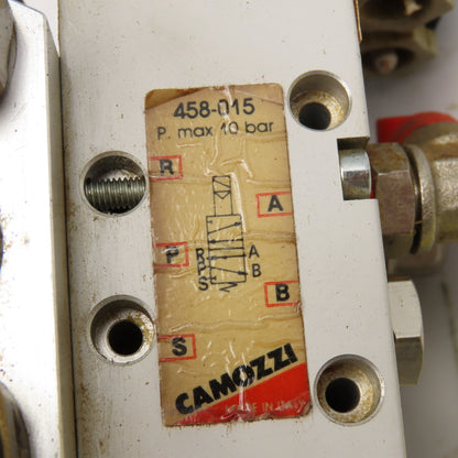 Camozzi 458-015 5/2 Way Solenoid Operated Dual Valve Manifold Block 110V Coil