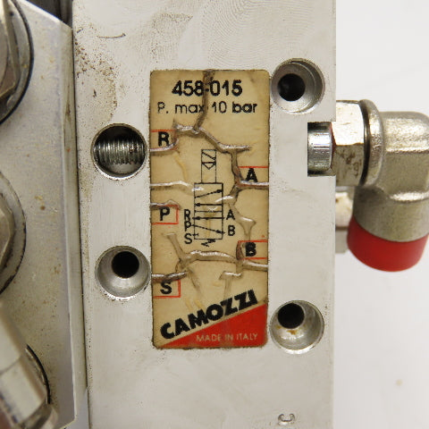 Camozzi 458-015 5/2 way Solenoid Operated Dual Valve Manifold Block 110V Coil