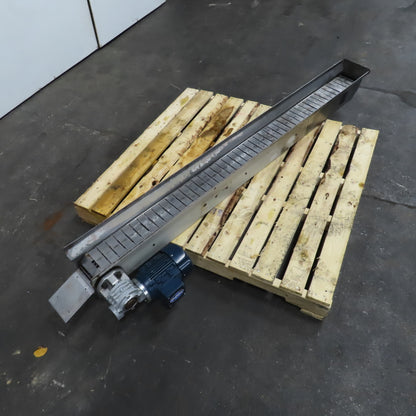 4-1/2" Wide x 73" L Small Parts Scrap Chip Trash Conveyor 60FPM 0.5HP 230/460V