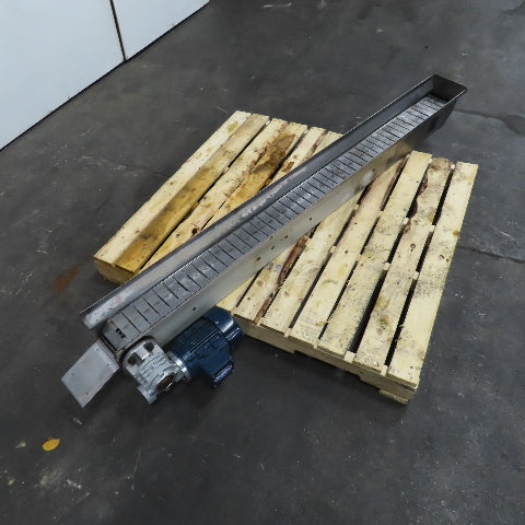 4-1/2" Wide x 73" L Small Parts Scrap Chip Trash Conveyor 60FPM 0.5HP 230/460V