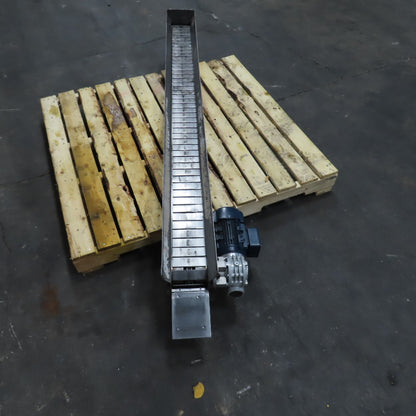 4-1/2" Wide x 73" L Small Parts Scrap Chip Trash Conveyor 60FPM 0.5HP 230/460V