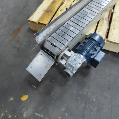 4-1/2" Wide x 73" L Small Parts Scrap Chip Trash Conveyor 60FPM 0.5HP 230/460V