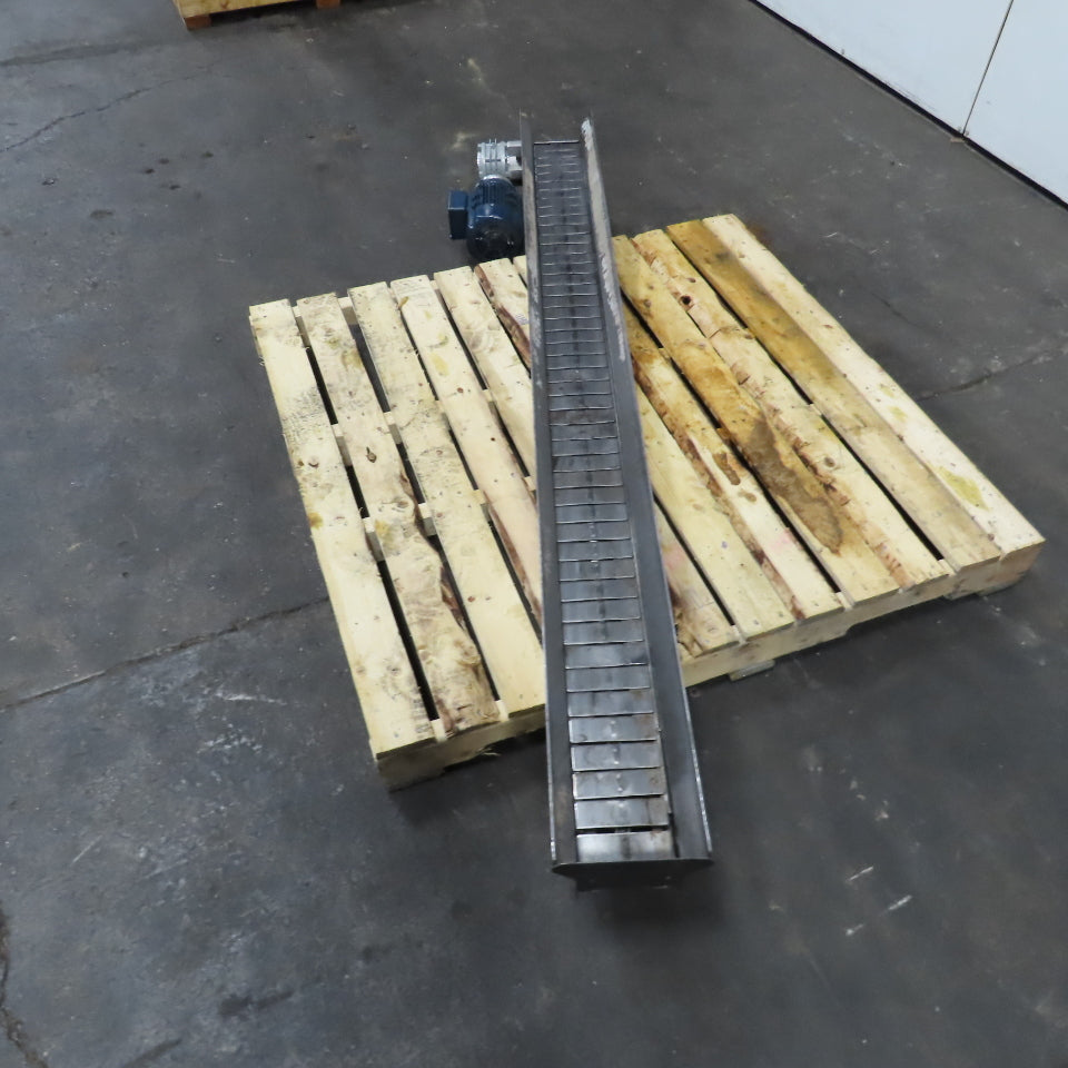 4-1/2" Wide x 73" L Small Parts Scrap Chip Trash Conveyor 60FPM 0.5HP 230/460V