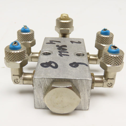 1/4" x 1/8" Aluminum Lubrication Manifold 4 Way