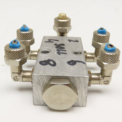 1/4" x 1/8" Aluminum Lubrication Manifold 4 Way