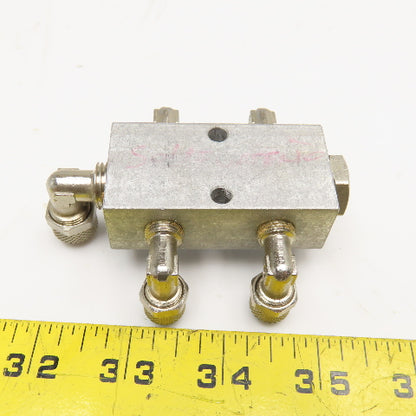 1/4" x 1/8" Aluminum Lubrication Manifold 4 Way