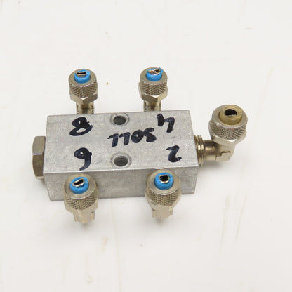 1/4" x 1/8" Aluminum Lubrication Manifold 4 Way