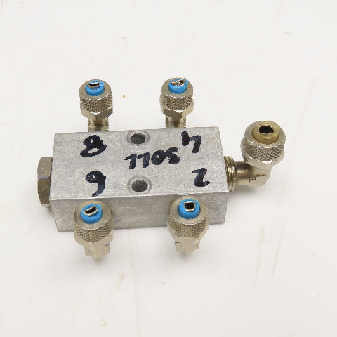 1/4" x 1/8" Aluminum Lubrication Manifold 4 Way