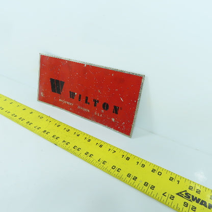Wilton Machinery Division 10" x 4-1/2" Aluminum Name Legend Logo Plate USA