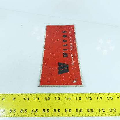 Wilton Machinery Division 10" x 4-1/2" Aluminum Name Legend Logo Plate USA