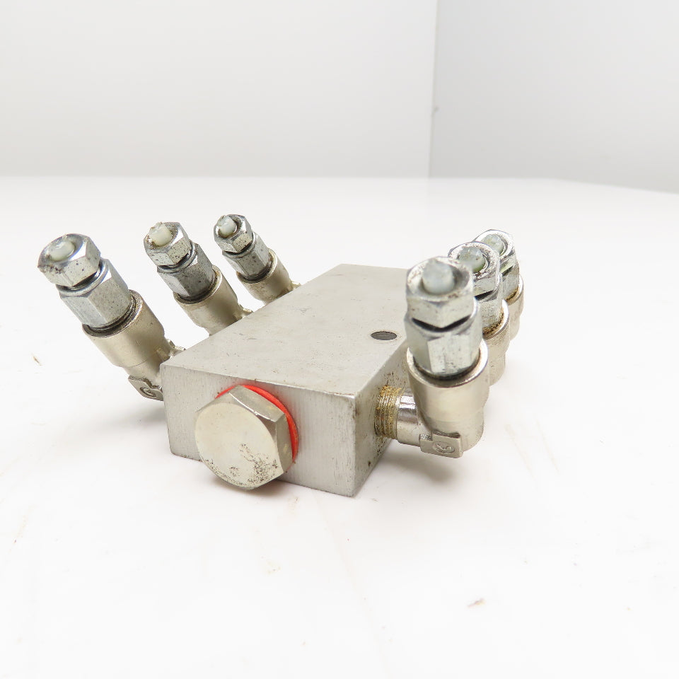 1/4" x 1/8" Aluminum Lubrication Manifold 6 Way