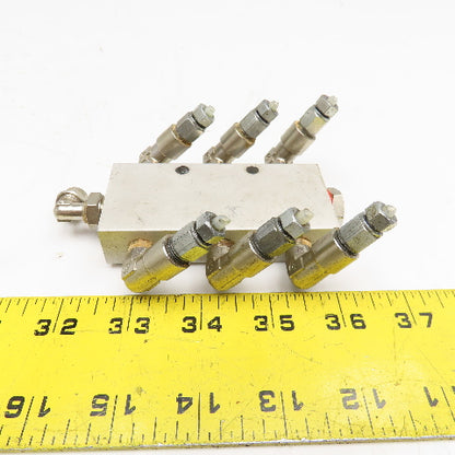 1/4" x 1/8" Aluminum Lubrication Manifold 6 Way