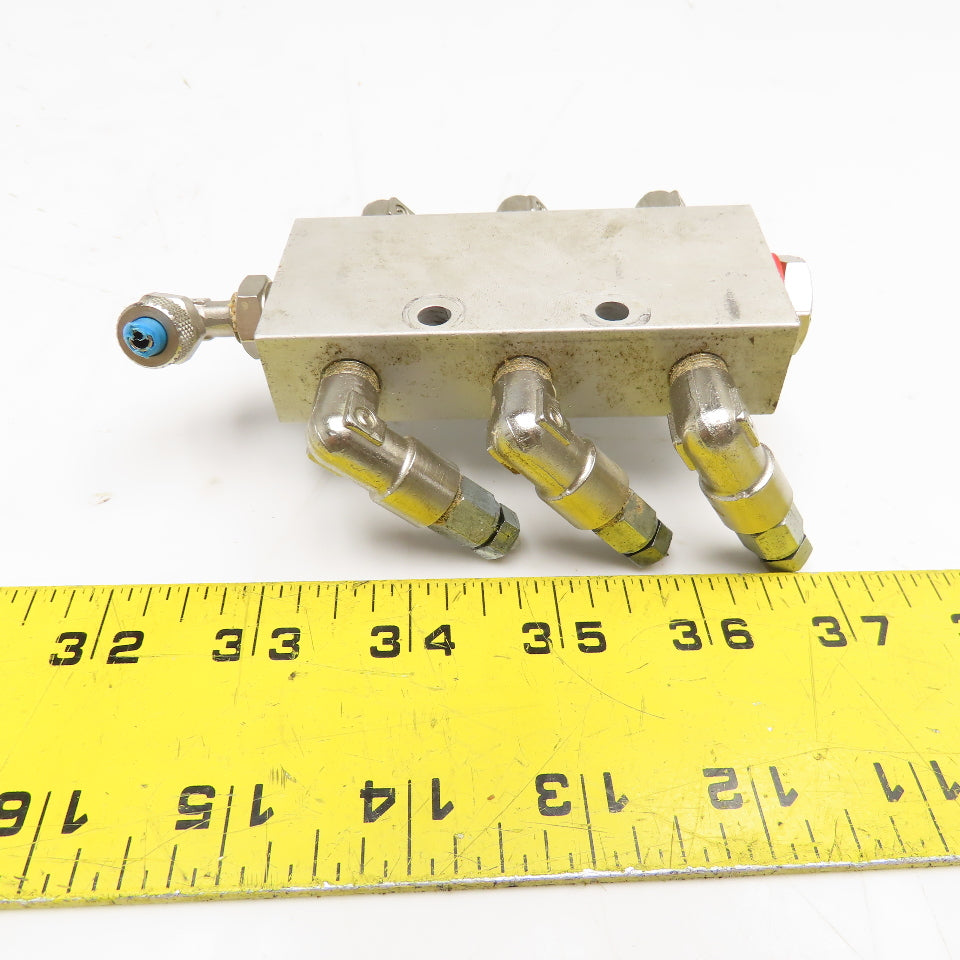 1/4" x 1/8" Aluminum Lubrication Manifold 6 Way