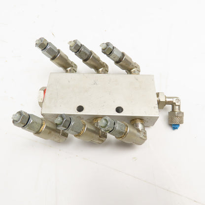 1/4" x 1/8" Aluminum Lubrication Manifold 6 Way