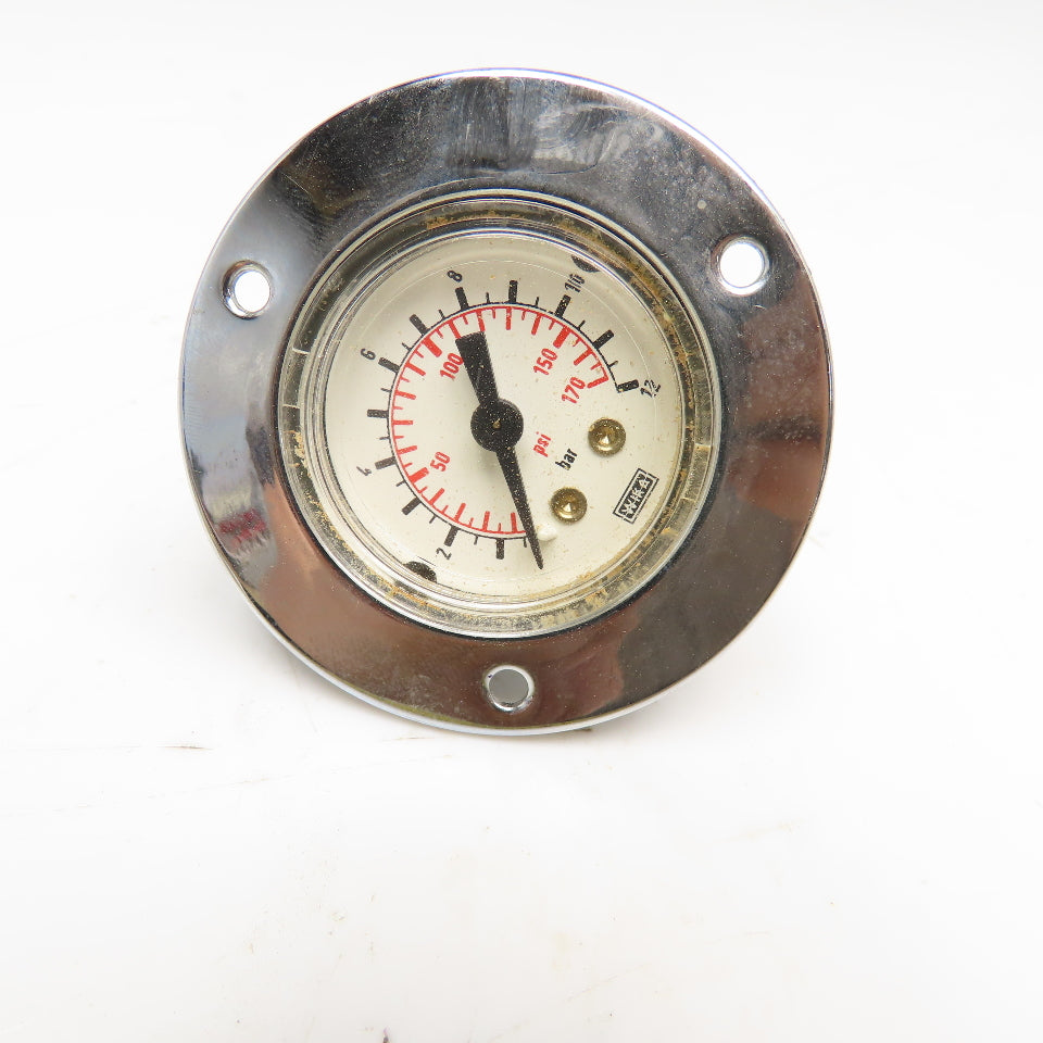 Wika 1-1/2" Flush Mount Pressure Gauge 0-12 Bar 0-170PSI 1/4" NPT Male Port