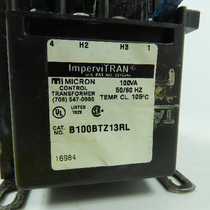 ImperviTran B100BTZ13RL 100VA Control Transformer Pri 220-480V Sec 110-115-120V