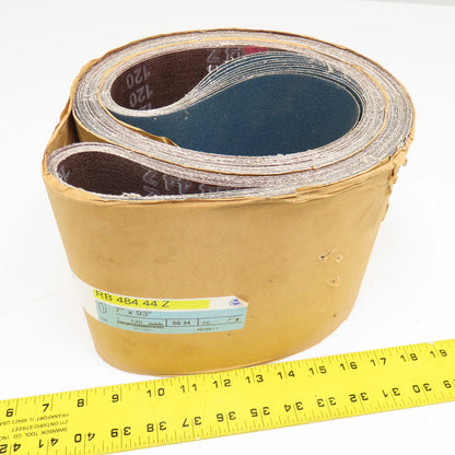 Hermes Abrasives RB 484 44 Z 7" x 93" Abrasive Sanding Belt 120 Grit Lot Of 10