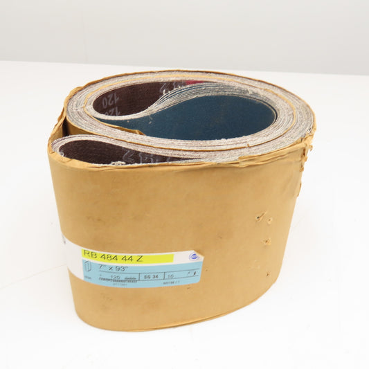 Hermes Abrasives RB 484 44 Z 7" x 93" Abrasive Sanding Belt 120 Grit Lot Of 10
