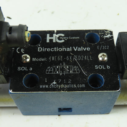 Hydro Custom 4WE6E-6X/ED24LL Hydraulic Directional Control Valve 24VDC Coil