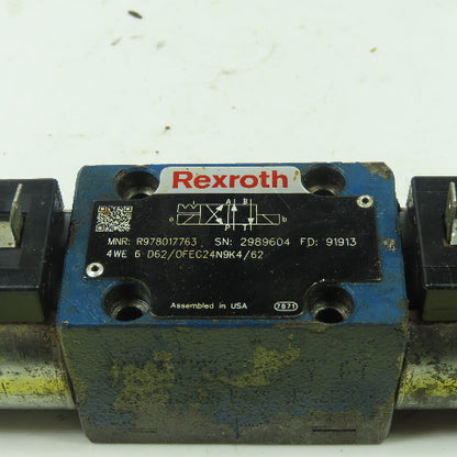 Rexroth R978017763 Hydraulic Directional Control Valve 24VDC Coil
