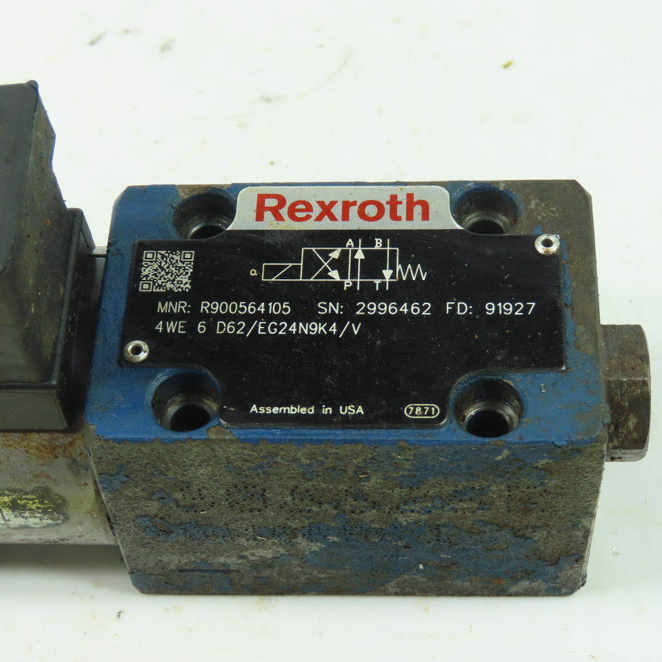 Rexroth R900564105 Hydraulic Directional Control Valve 24VDC Coil