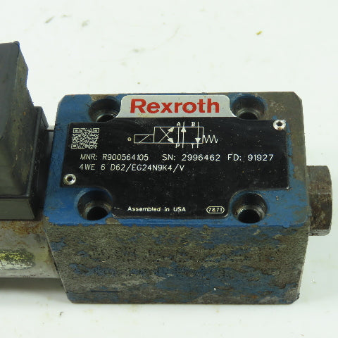 Rexroth R900564105 Hydraulic Directional Control Valve 24VDC Coil