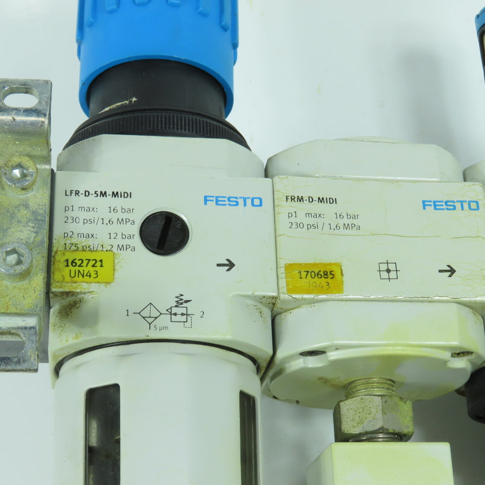 Festo HEE-D-MIDI-24 LFR-D-5M-MIDI FRM-D-MIDI Pneumatic Filter Regulator Valve