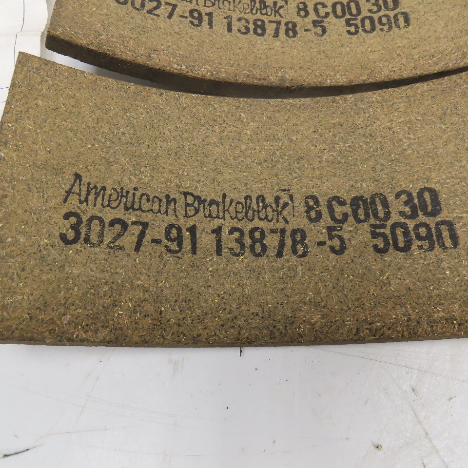 Link-Belt American Brakeblok 3027-91 13878-5 5090 Brake Lining Kit 9" x 4-3/8"