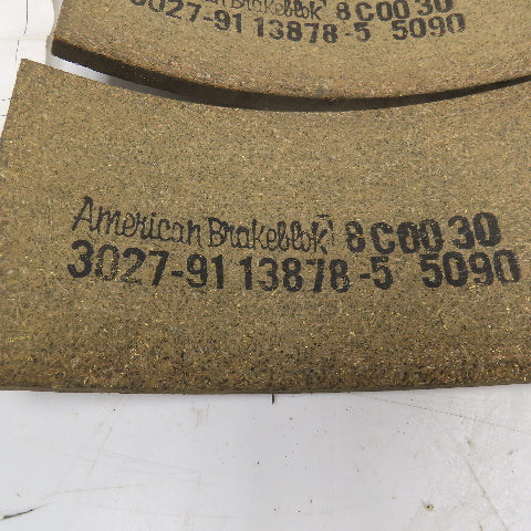 Link-Belt American Brakeblok 3027-91 13878-5 5090 Brake Lining Kit 9" x 4-3/8"