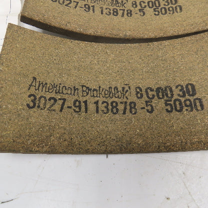 Link-Belt American Brakeblok 3027-91 13878-5 5090 Brake Lining Kit 9" x 4-3/8"