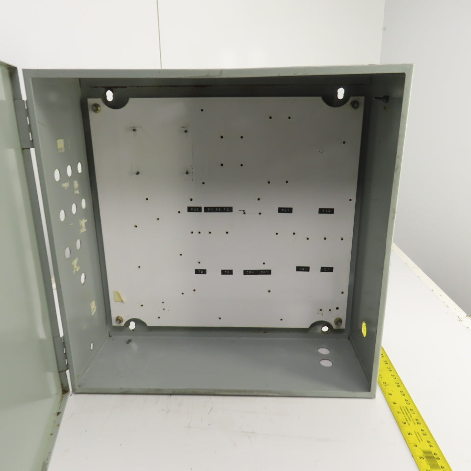 24" x 24" x 8" Steel Electrical Enclosure W/ Backplate & Hinged Door